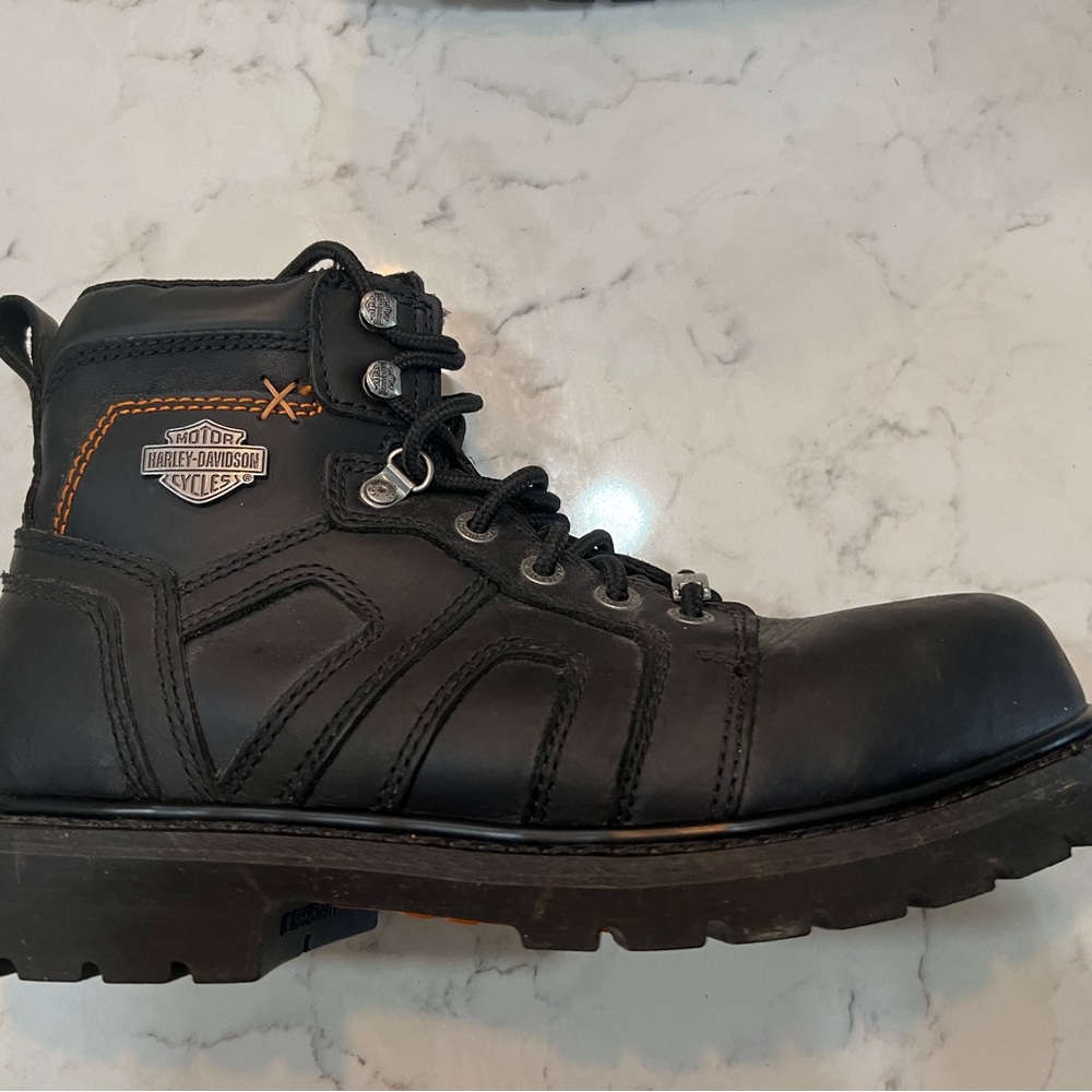Size 9 1/2 Harley Davidson Steel Toe Leather Work Boots